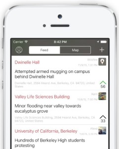 Wildfire app - list of incidents